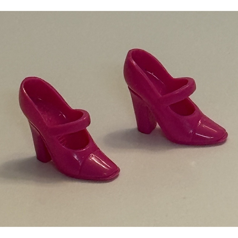 Barbie Mattel Closed Toe Pointed Pump Mary Jane High Heel Hot Pink Shoes